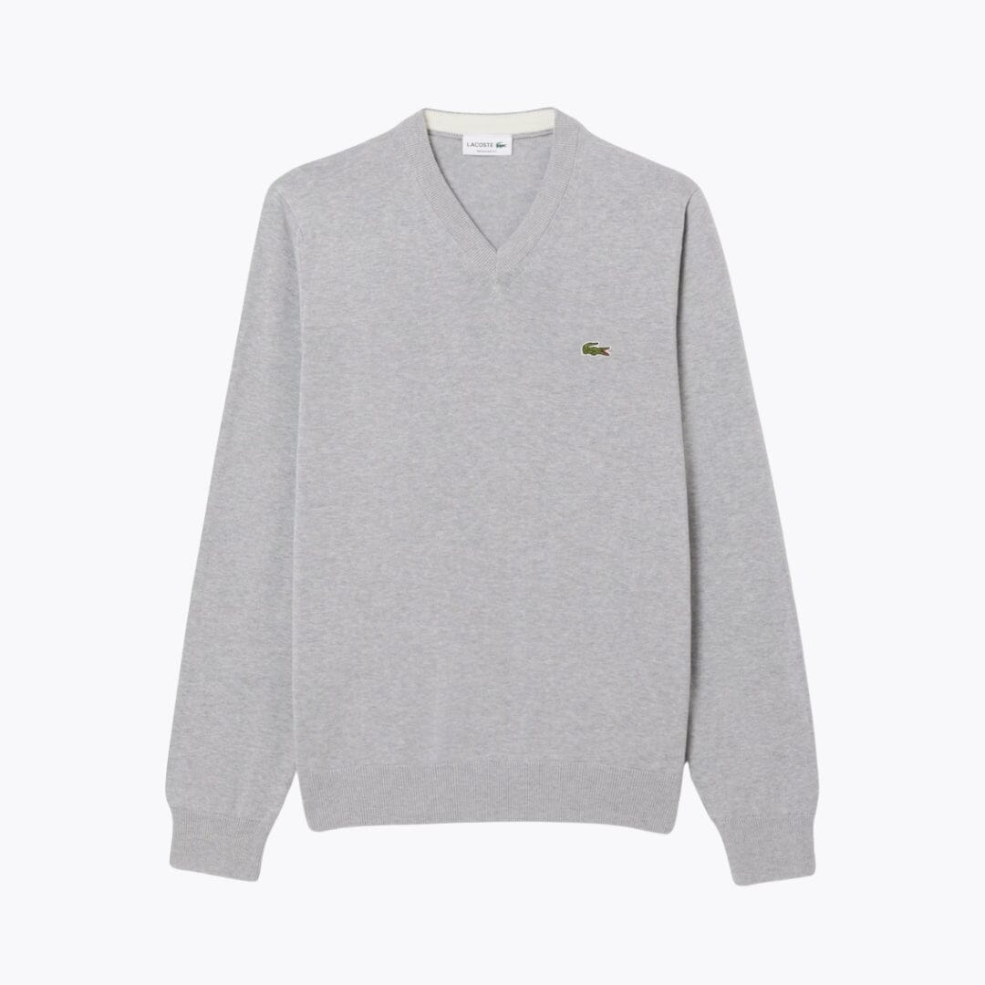 LC Monochrome Cotton V-neck Sweater